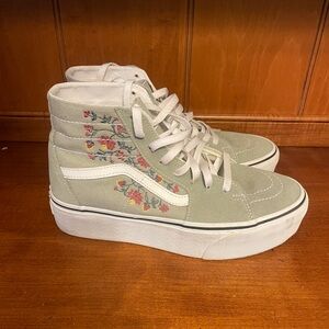 Vans Floral Embroidered Old Skool Platform Sneakers
